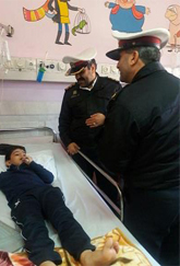 دیدار رییس پلیس و معاونین راهور استان قم با بیماران بخش اطفال